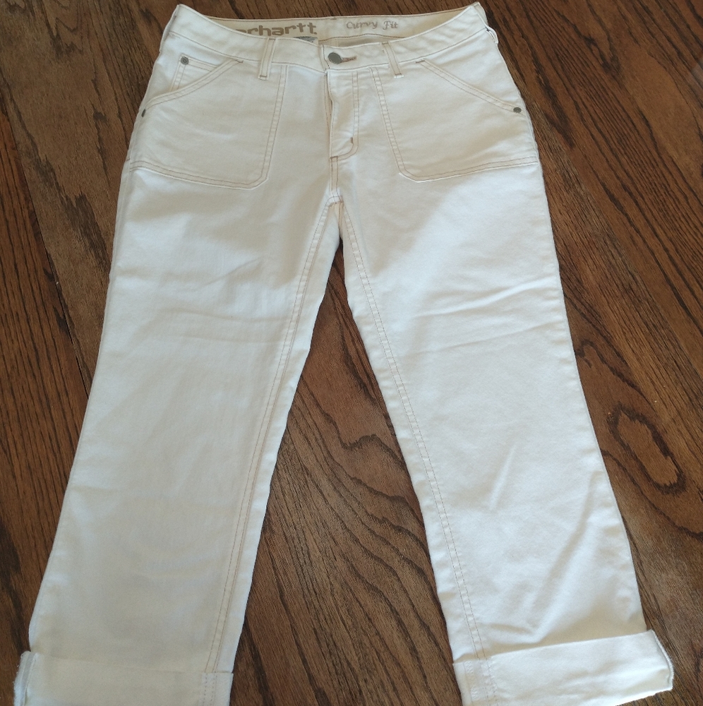 White Carhartt cropped jeans